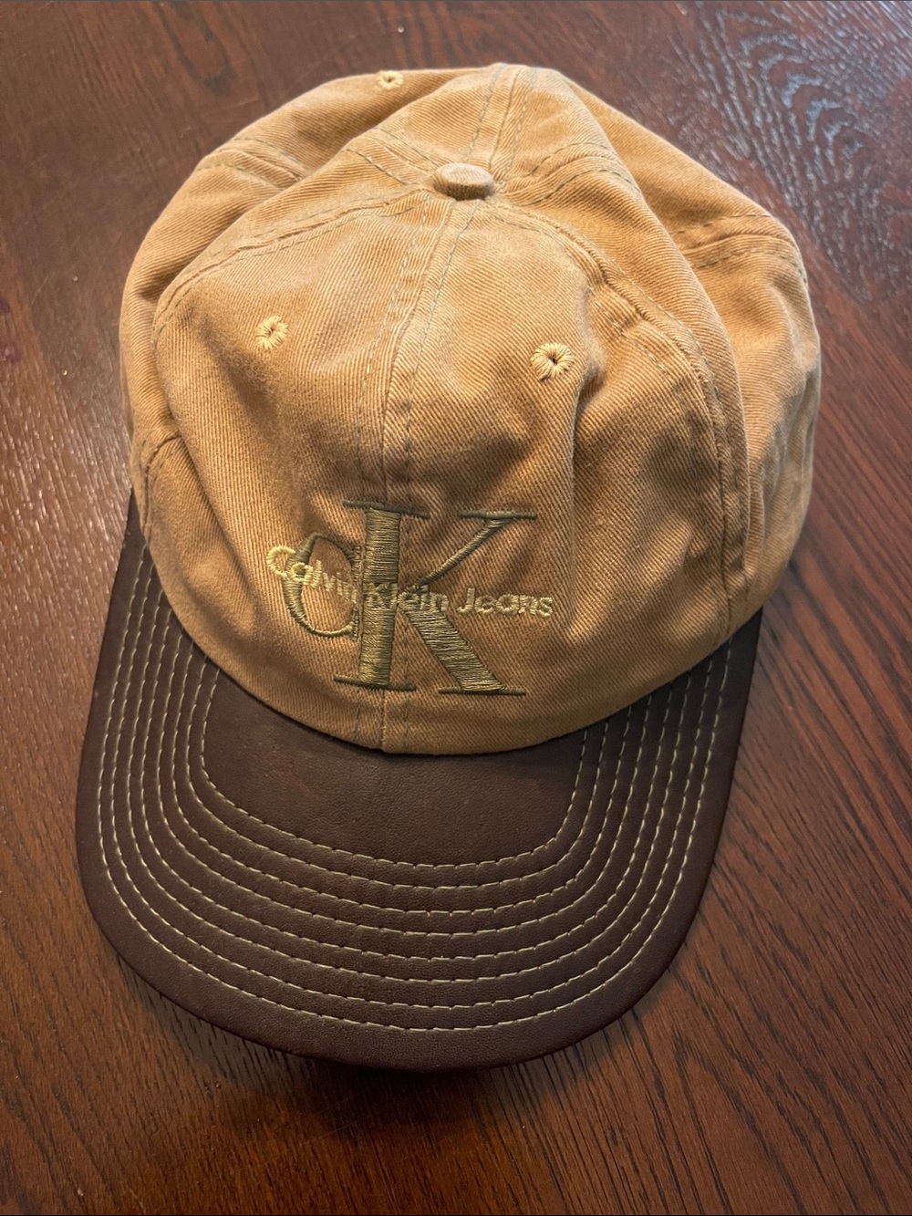 Calvin Klein Jeans Tan Cotton Baseball Cap